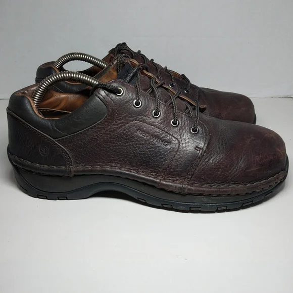 Red Wings Womens 8 Oxford Brown Leather Slip Resistant lace up steel toe shoes - Picture 4 of 16